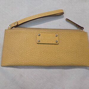 Kate Spade Wellesley Byrd Cameron yellow leather wallet.